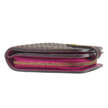 ルイヴィトン LOUIS VUITTON コンパクト ジップ M95218 フューシャ モノグラムキャンバス 二つ折り財布 ゴールド金具 茶 小銭入れ