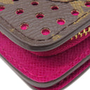ルイヴィトン LOUIS VUITTON コンパクト ジップ M95218 フューシャ モノグラムキャンバス 二つ折り財布 ゴールド金具 茶 小銭入れ