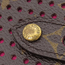 ルイヴィトン LOUIS VUITTON コンパクト ジップ M95218 フューシャ モノグラムキャンバス 二つ折り財布 ゴールド金具 茶 小銭入れ