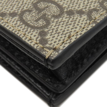 グッチ GUCCI ダブルG バイカラー カードケース ウォレット 658610 1069 ベージュ×ブラック レザー GGスプリームキャンバス 二つ折り財布 ゴールド金具 スモールレザー