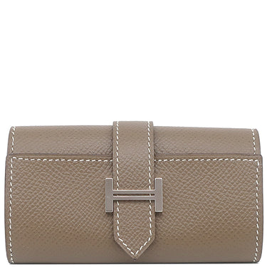 エルメス HERMES ベアン 4連キーケース エトゥープ ヴォーエプソン キーケース シルバー金具 グレージュ