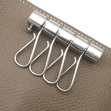 エルメス HERMES ベアン 4連キーケース エトゥープ ヴォーエプソン キーケース シルバー金具 グレージュ