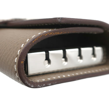 エルメス HERMES ベアン 4連キーケース エトゥープ ヴォーエプソン キーケース シルバー金具 グレージュ