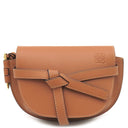 ロエベ LOEWE ゲートデュアルバッグ ミニ タン カーフ ショルダーバッグ ゴールド金具 茶