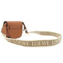 ロエベ LOEWE ゲートデュアルバッグ ミニ タン カーフ ショルダーバッグ ゴールド金具 茶