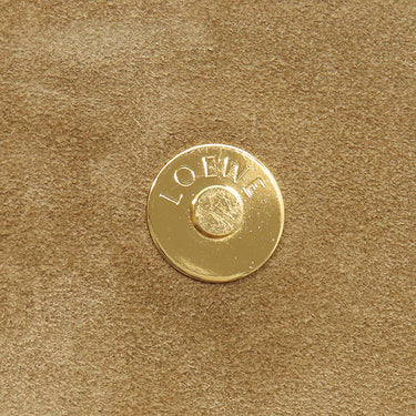 ロエベ LOEWE ゲートデュアルバッグ ミニ タン カーフ ショルダーバッグ ゴールド金具 茶