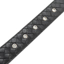 ボッテガヴェネタ BOTTEGA VENETA イントレチャート ブラック レザー 100cm/40IN ベルト シルバー金具 黒