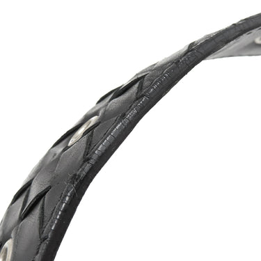 ボッテガヴェネタ BOTTEGA VENETA イントレチャート ブラック レザー 100cm/40IN ベルト シルバー金具 黒