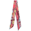 エルメス HERMES ツイリー ルージュヴィフ×プルーン シルク スカーフ 【FANTAISIE D'ETRIERS/鎧の幻想】