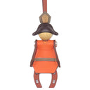 エルメス HERMES 花火師 チャーム キュイーブル×フー×オレンジ×エトゥープ×ビスキュイ×ルージュセリエ ヴォーエプソン シェブルミゾル バッグチャーム シルバー金具 赤茶 オレンジ グレージュ 茶