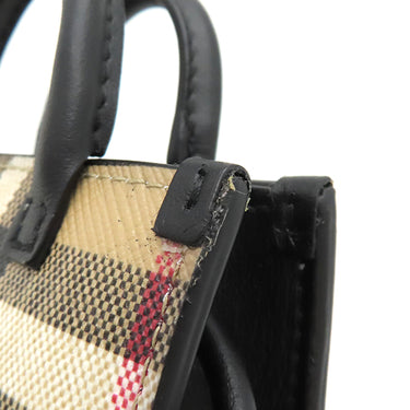 バーバリー BURBERRY マイクロ デニー ショルダー アーカイブベージュ レザー ショルダーバッグ 黒 ノバチェック