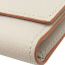ロエベ LOEWE アナグラム バーティカル ウォレット C821S33X12 ライトゴースト ペブルグレインカーフ 三つ折り財布 シルバー金具 コンパクトウォレット