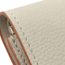 ロエベ LOEWE アナグラム バーティカル ウォレット C821S33X12 ライトゴースト ペブルグレインカーフ 三つ折り財布 シルバー金具 コンパクトウォレット