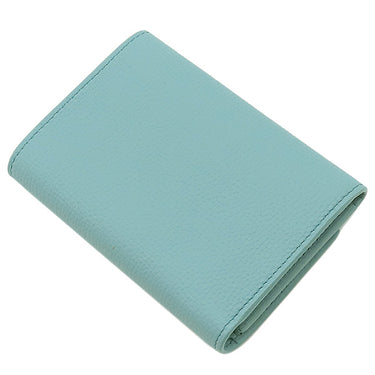 ロエベ LOEWE アナグラム バーティカル ウォレット C821S33X12 ウォーター ペブルグレインカーフ 三つ折り財布 シルバー金具 コンパクトウォレット