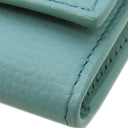 ロエベ LOEWE アナグラム バーティカル ウォレット C821S33X12 ウォーター ペブルグレインカーフ 三つ折り財布 シルバー金具 コンパクトウォレット