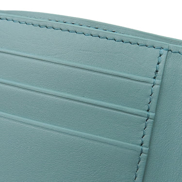 ロエベ LOEWE アナグラム バーティカル ウォレット C821S33X12 ウォーター ペブルグレインカーフ 三つ折り財布 シルバー金具 コンパクトウォレット