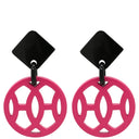 エルメス HERMES アヴァ HAVA ピンクXブラウン バッファローホーン ラッカー ピアス シルバー金具 Hモチーフ