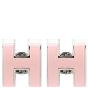 エルメス HERMES ポップアッシュ Hピアス ローズドラジェ×シルバー メタル エナメル ピアス シルバー金具 H型 ポップH