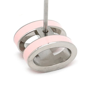 エルメス HERMES ポップアッシュ Hピアス ローズドラジェ×シルバー メタル エナメル ピアス シルバー金具 H型 ポップH