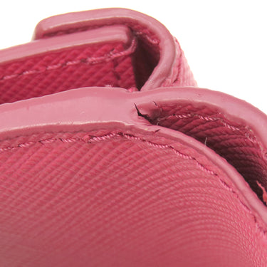 プラダ PRADA メタルロゴ 1MH021 ピンク レザー 三つ折り財布 ゴールド金具 コンパクトウォレット