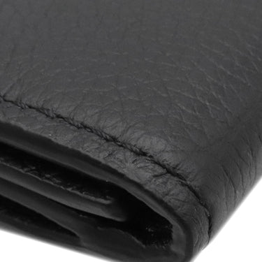 ルイヴィトン LOUIS VUITTON ポルトフォイユ ロックミニ M63921 ブラック カーフ 三つ折り財布 シルバー金具 黒 コンパクトウォレット