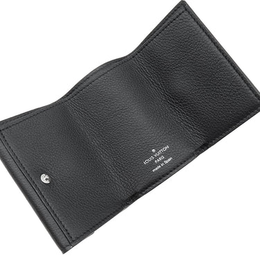 ルイヴィトン LOUIS VUITTON ポルトフォイユ ロックミニ M63921 ブラック カーフ 三つ折り財布 シルバー金具 黒 コンパクトウォレット