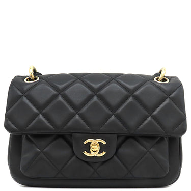 シャネル CHANEL マトラッセ チェーンショルダー ブラック ラムスキン ショルダーバッグ ゴールド金具 黒 ココマーク 肩掛け