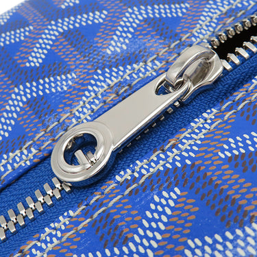 ゴヤール GOYARD ボウリング25 トイレタリーバッグ BOWLIN025TY10CL10P スカイブルー ゴヤールディンキャンバス セルヴォンカーフスキン ポーチ シルバー金具 青 ヘリンボーン柄 トラベル 旅行 ポーチ