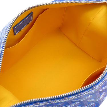 ゴヤール GOYARD ボウリング25 トイレタリーバッグ BOWLIN025TY10CL10P スカイブルー ゴヤールディンキャンバス セルヴォンカーフスキン ポーチ シルバー金具 青 ヘリンボーン柄 トラベル 旅行 ポーチ