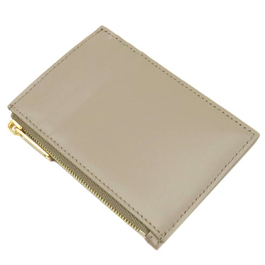 セリーヌ CELINE ジップ付きカードホルダー キュイル トリオンフ モダントープ シャイニーカーフスキン カードケース ゴールド金具 グレージュ フラグメントケース