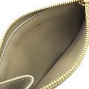 セリーヌ CELINE ジップ付きカードホルダー キュイル トリオンフ モダントープ シャイニーカーフスキン カードケース ゴールド金具 グレージュ フラグメントケース