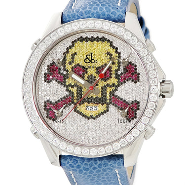 腕時計 ジェイコブ JACOB ファイブタイムゾーン スカル JC-SKULL6 クオーツ メンズ 純正ダイヤ 骸骨 GMT デイト ドクロ