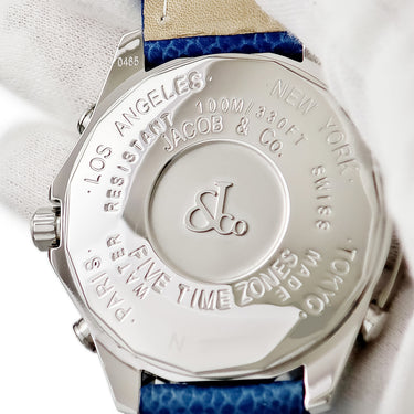 腕時計 ジェイコブ JACOB ファイブタイムゾーン スカル JC-SKULL6 クオーツ メンズ 純正ダイヤ 骸骨 GMT デイト ドクロ