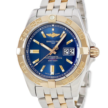 腕時計 ブライトリング BREITLING ウィンドライダー コックピット C49350 自動巻き メンズ K18RG×SS コンビ ブルー デイト