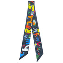 エルメス HERMES ツイリー マリン×ヴェール×マルチカラー シルク スカーフ 【Figure Libre/フィギュア リーブル】