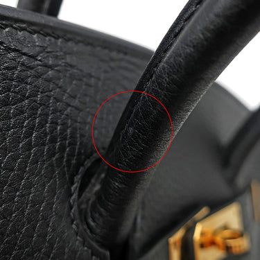 エルメス HERMES バーキン35 ブラック フィヨルド ハンドバッグ ゴールド金具 黒