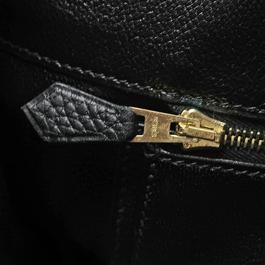 エルメス HERMES バーキン35 ブラック フィヨルド ハンドバッグ ゴールド金具 黒