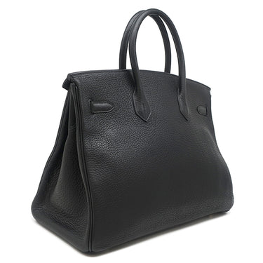 エルメス HERMES バーキン35 ブラック フィヨルド ハンドバッグ ゴールド金具 黒