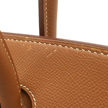 エルメス HERMES バーキン35 ゴールド クシュベル ハンドバッグ ゴールド金具 茶