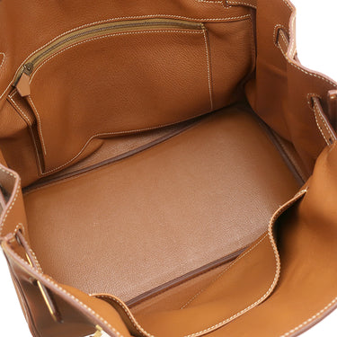 エルメス HERMES バーキン35 ゴールド クシュベル ハンドバッグ ゴールド金具 茶