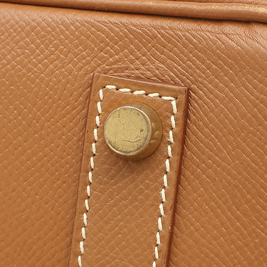 エルメス HERMES バーキン35 ゴールド クシュベル ハンドバッグ ゴールド金具 茶