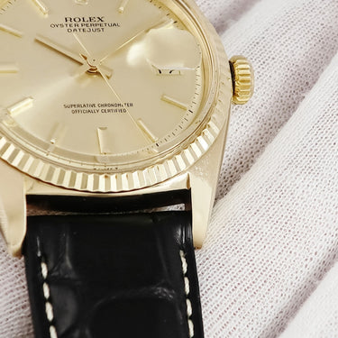 腕時計 ロレックス ROLEX デイトジャスト 36 1601 29番台 自動巻き メンズ OH済 29番台 K18YG無垢 シャンパン バー ヴィンテージ