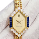 腕時計 オーデマピゲ AUDEMARS PIGUET 手巻き レディース OH済 K18YG無垢 純正ダイヤ＆サファイア ヴィンテージ