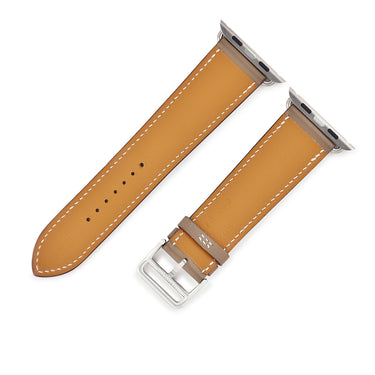 エルメス HERMES 純正 アップルウォッチ 44 45 46 49 mm用 グレージュ レザー ステンレススチール 腕時計パーツ 新品未使用 ベルト グレージュ 35ｍｍ 尾錠付き