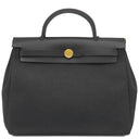 エルメス HERMES エールバッグジップ 31 ブラック トワルミリタリー ヴァッシュハンター ショルダーバッグ ゴールド金具 黒