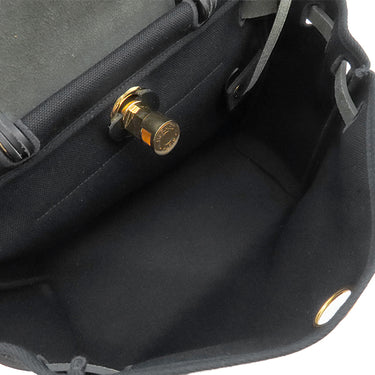 エルメス HERMES エールバッグジップ 31 ブラック トワルミリタリー ヴァッシュハンター ショルダーバッグ ゴールド金具 黒