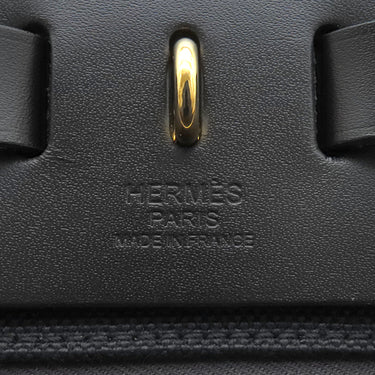 エルメス HERMES エールバッグジップ 31 ブラック トワルミリタリー ヴァッシュハンター ショルダーバッグ ゴールド金具 黒