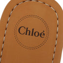 クロエ Chloe ウッディ C20185Z10 デニムブルー ラバー テキスタイル エチレンビニルアセテート #35 サンダル ロゴ フラットサンダル