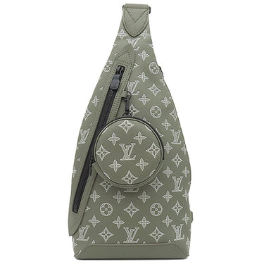 ルイヴィトン LOUIS VUITTON デュオ スリングバッグ M12486 オリーブ グリーン モノグラムシャドウ ボディバッグ ブラック金具 カーキ クロスボディ