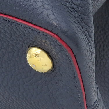 ルイヴィトン LOUIS VUITTON カプシーヌMM M94535 コバルト トリヨンレザー 2WAYバッグ ゴールド金具 紺 赤 ハンドバッグ ショルダ―